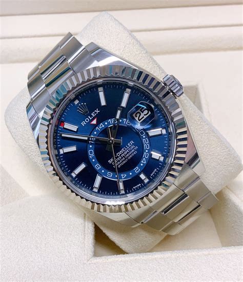 blue face Rolex Sky-Dweller